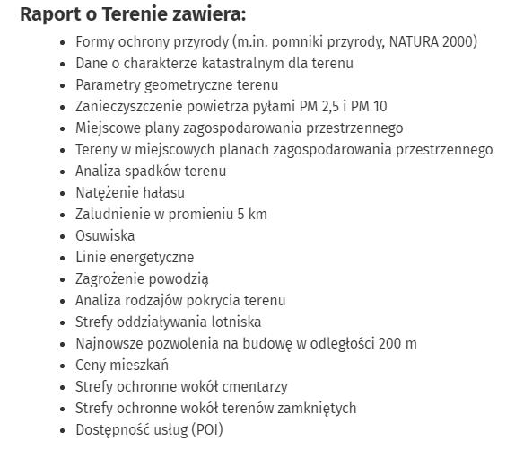 Raport o Terenie OnGeo