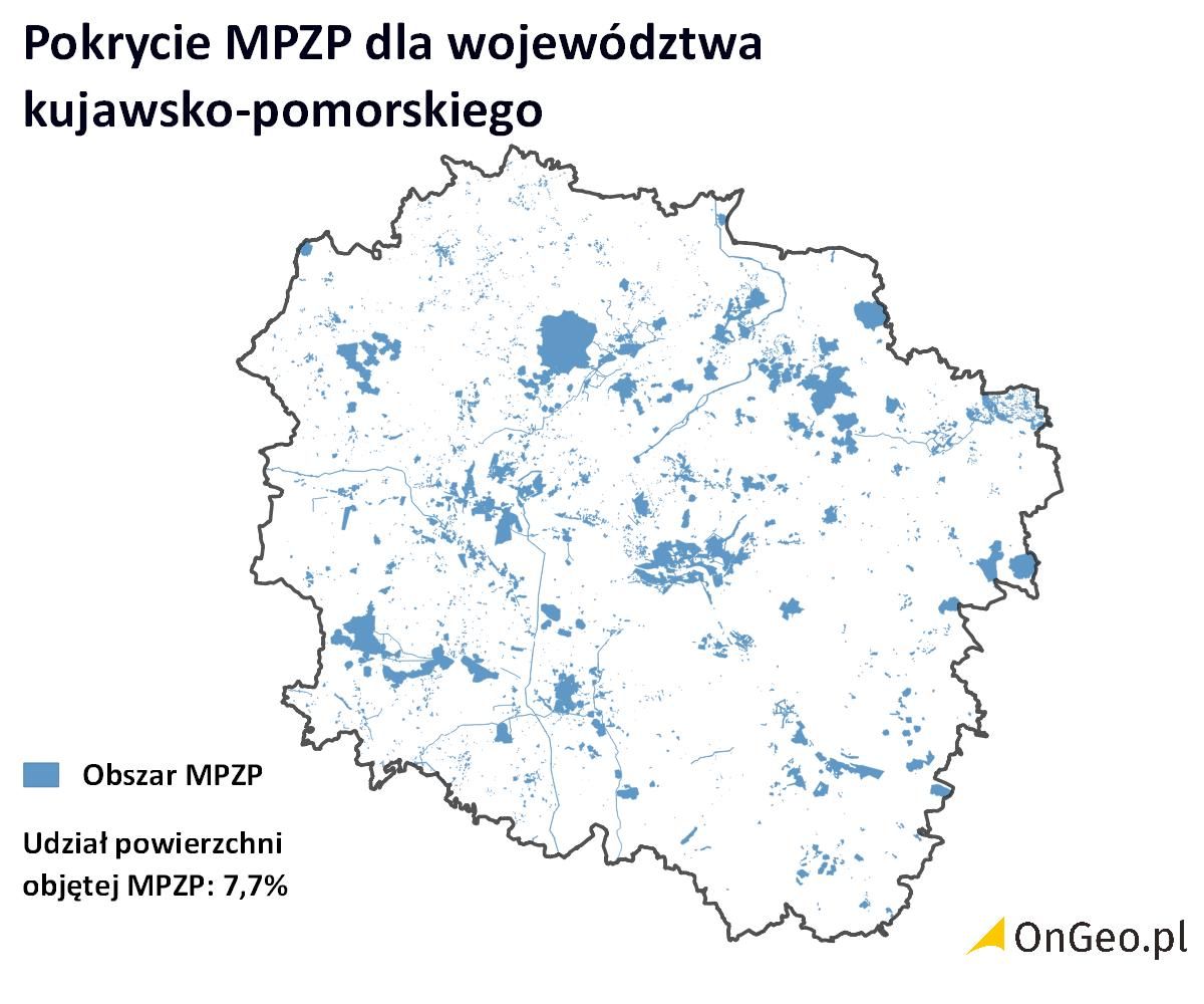 Pokrycie MPZP: województwo kujawsko-pomorskie
