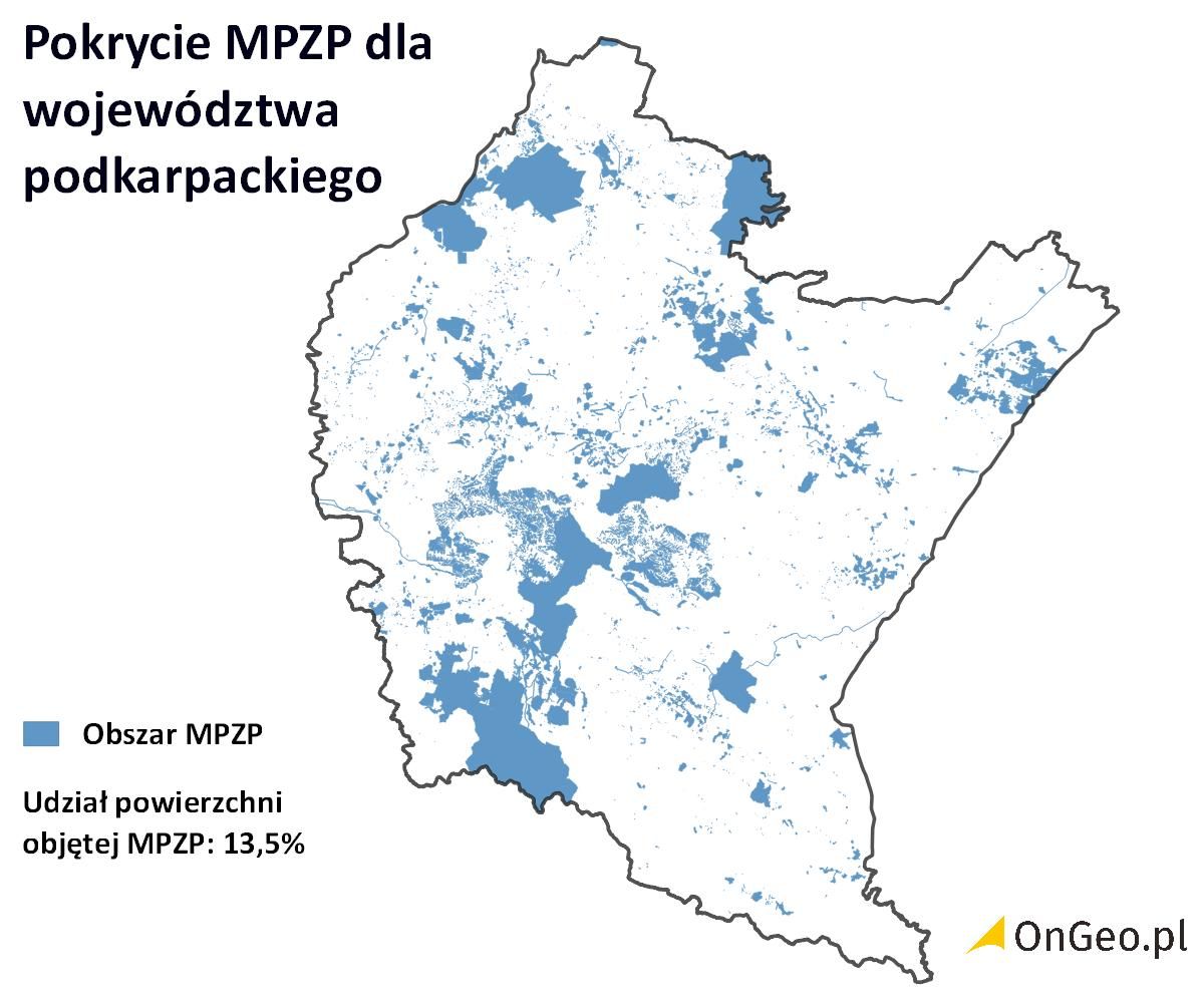 Pokrycie MPZP: województwo podkarpackie