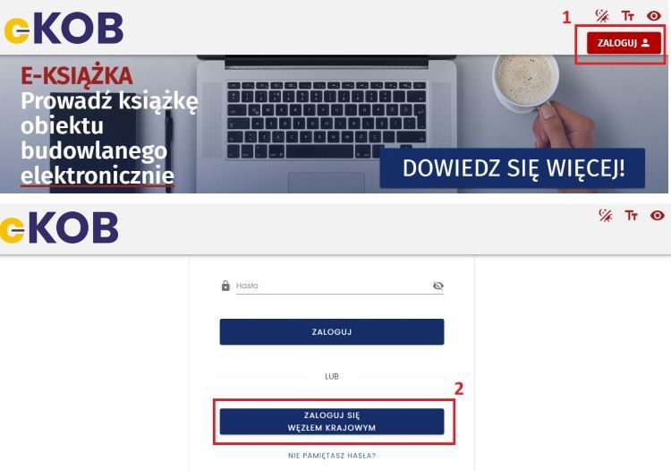 Zaloguj się do systemu c-KOB, e-cob.gub.gov.pl