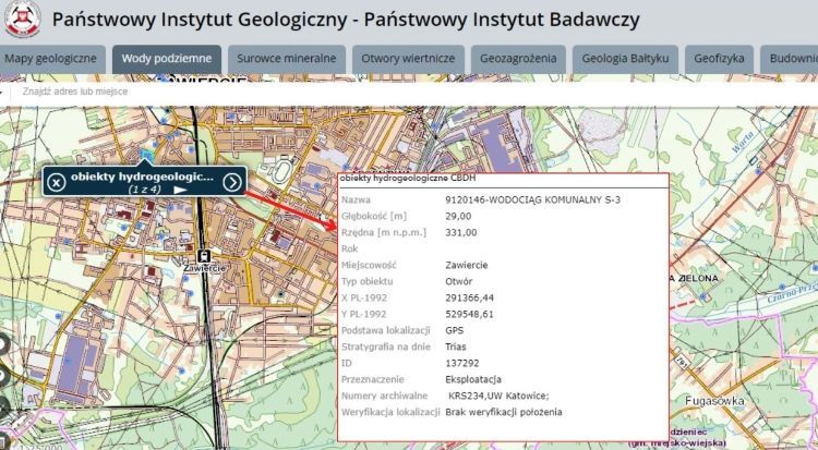 Informacje o wodach podziemnych w Geoportalu PGI