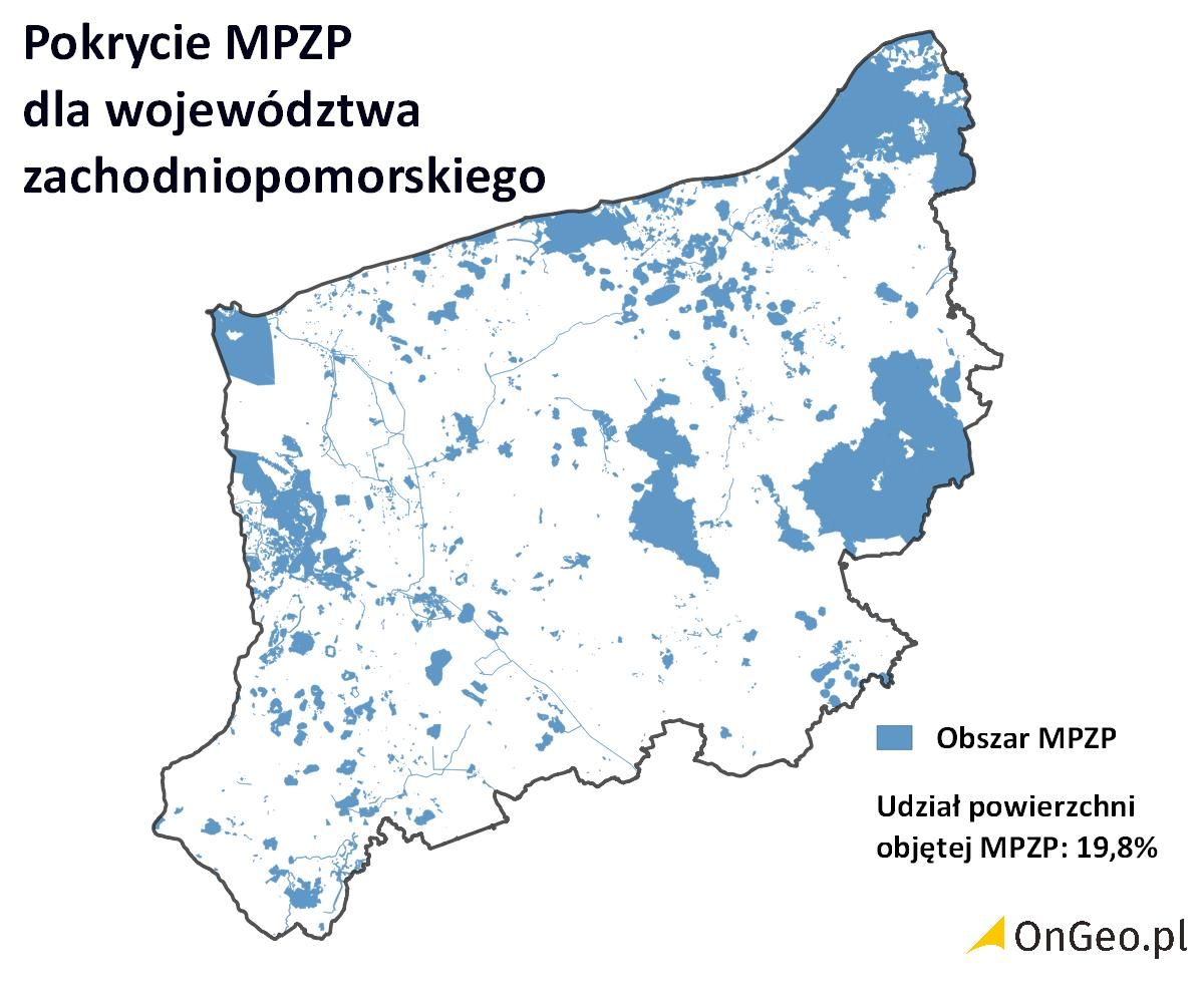 Pokrycie MPZP: województwo zachodniopomorskie
