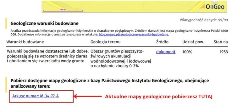 Aktualne mapy geologiczne w Raporcie o terenie pobierzesz TUTAJ