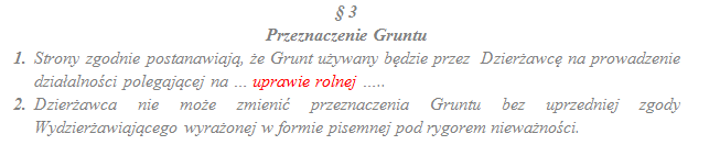 przeznaczenie gruntu
