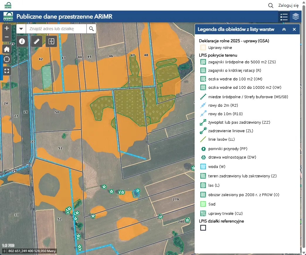 Publiczne dane przestrzenne ARiMR
