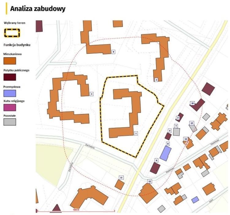 Analiza zabudowy w Raporcie o terenie /OnGeo.pl/