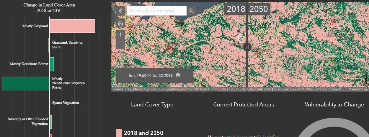Jak będzie wyglądał świat w 2050 roku? /https://livingatlas.arcgis.com/landcover-2050/