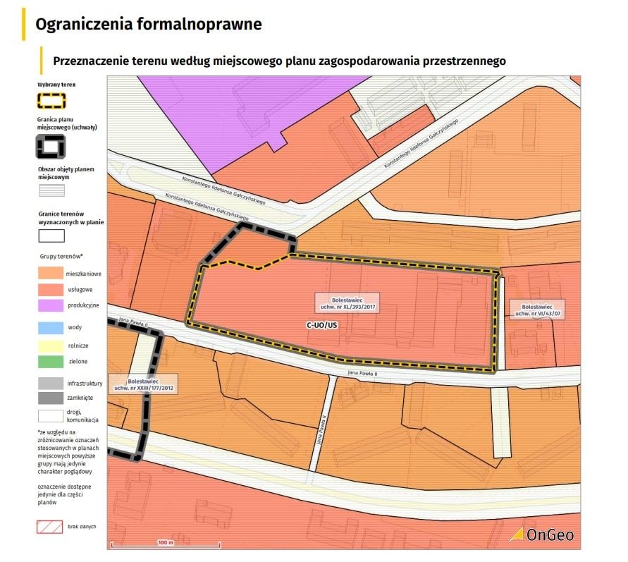 Przeznaczenie w MPZP miasta Bolesławiec