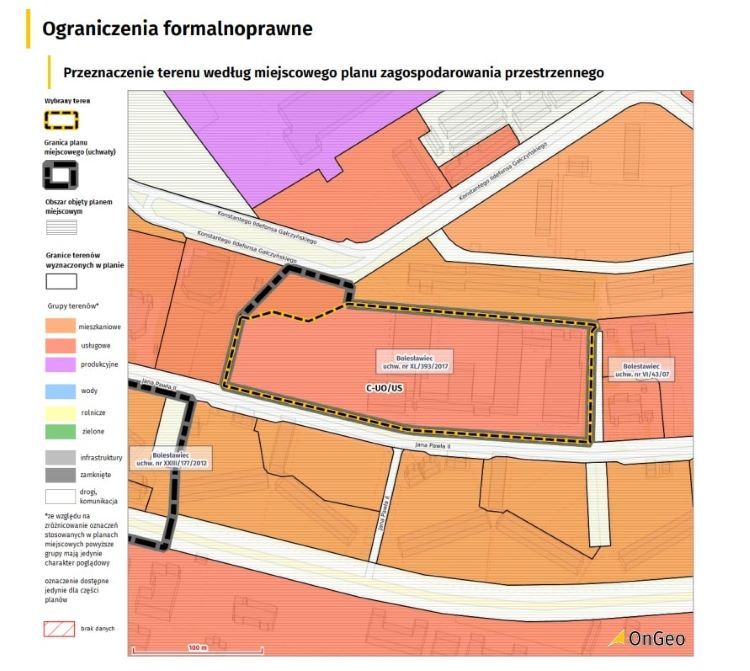 Fragment Raportu o Terenie OnGeo.pl - MPZP