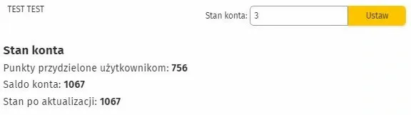 W tym miejscu można przydzielić punkty dla subkonta.