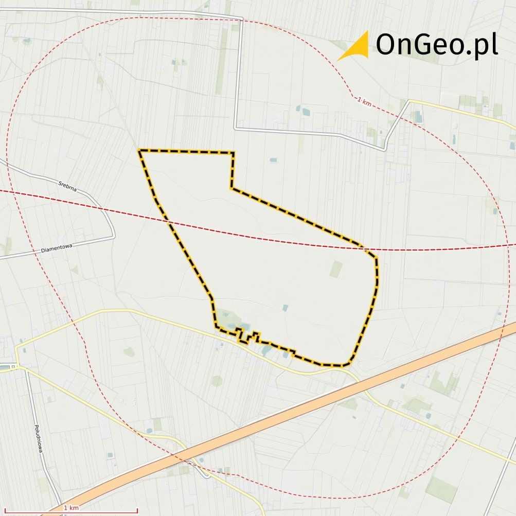 Przebieg planowanej linii kolejowej CPK: Kolei Dużych Prędkości (linia Y: Warszawa–Łódź): Raport o terenie OnGeo.pl