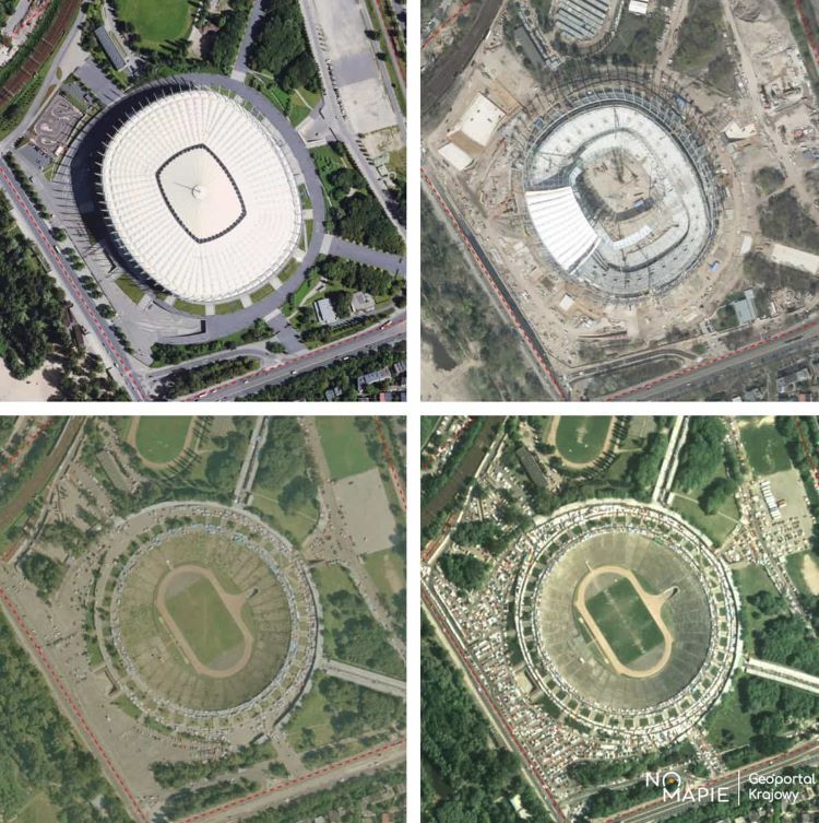 Stadion narodowy w Warszawie na ortofotomapie