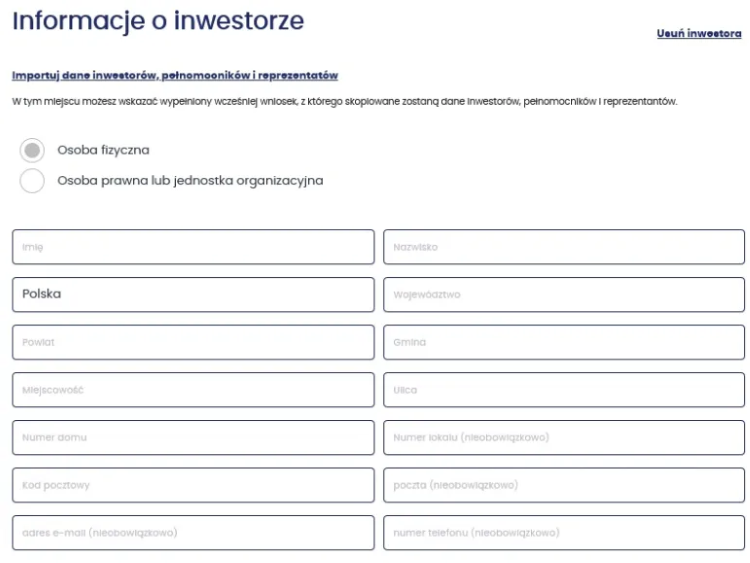 Informacje o inwestorze