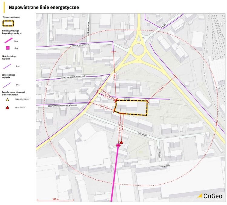 Mapa transformatorów w Raporcie o Terenie