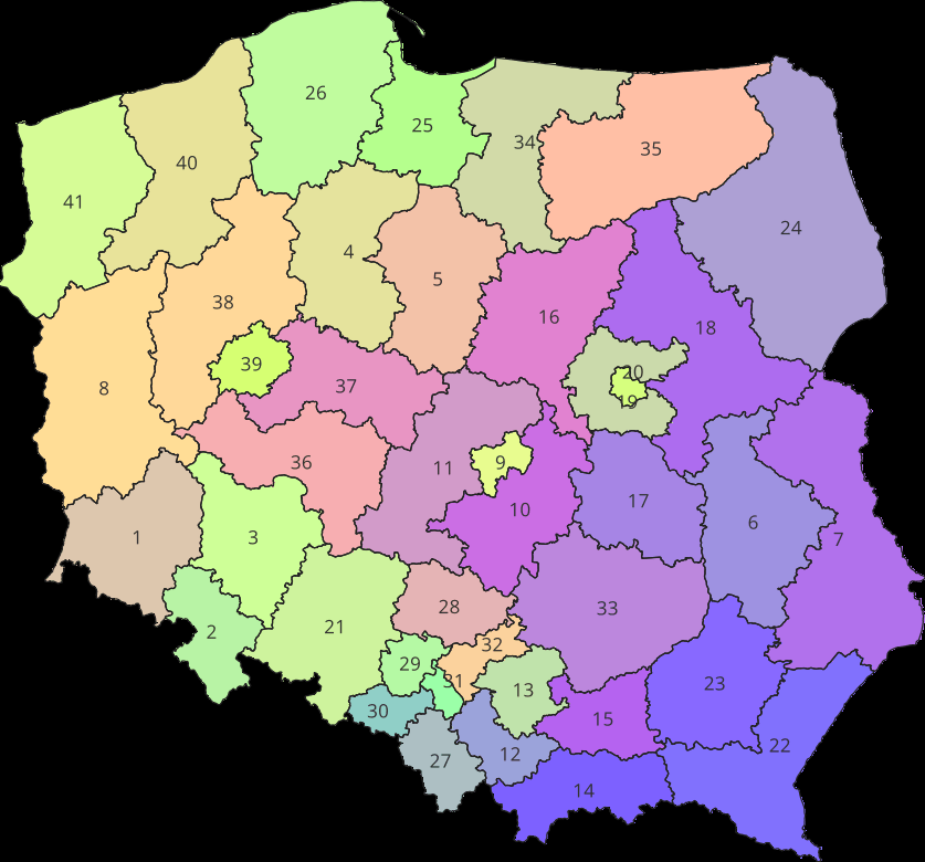 Mapa wyborcza, zobacz gdzie wygrała prawica, gdzie lewica, a gdzie partie liberalno- centrowe
