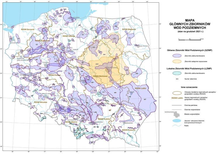 Mapa GZWP, źródło: PIG