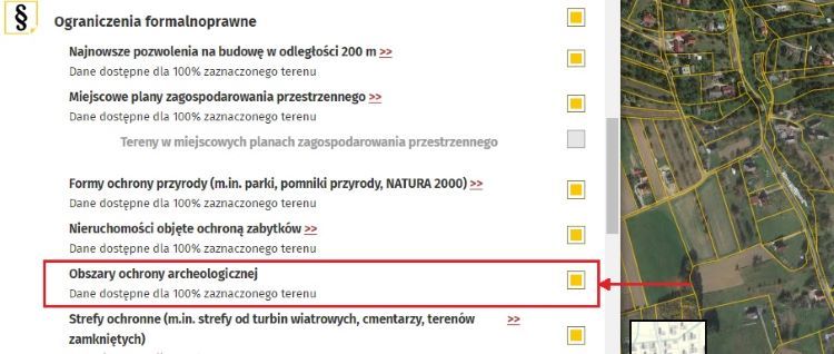 Wybierz obszary ochrony archeologicznej