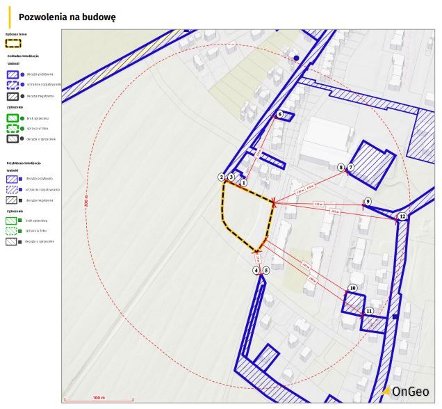 Pozwolenia na budowę wydane dla najbliższej okolicy.