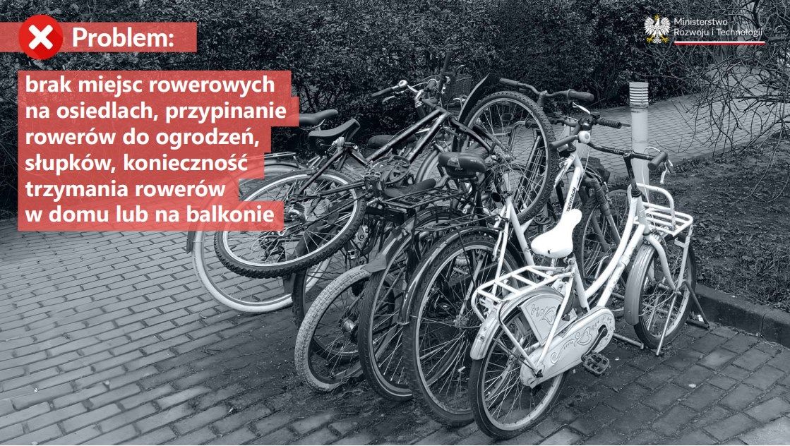 Obecnie nie ma miejsc na rowery na osiedlach