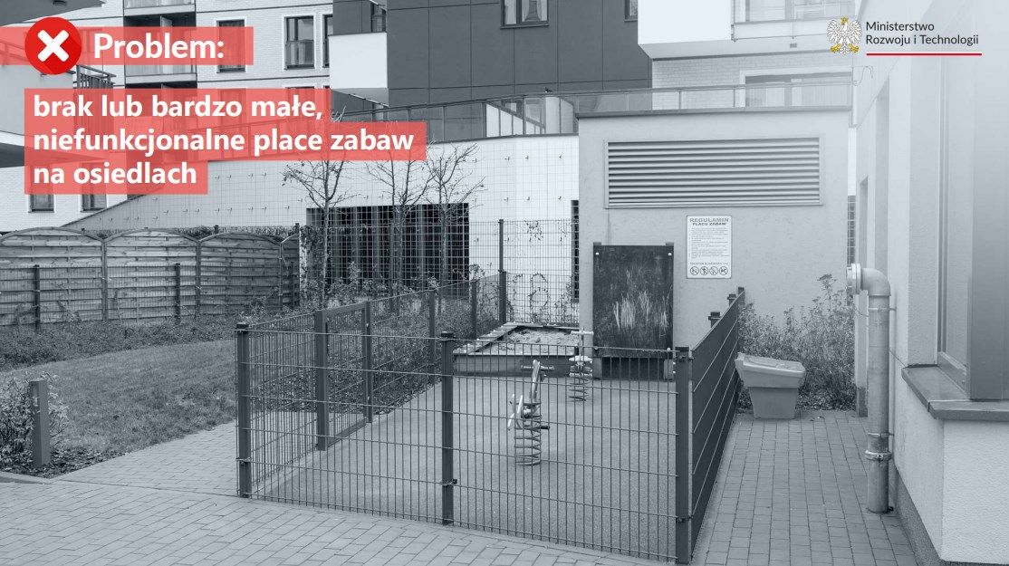 Małe place zabaw, niedostosowane do potrzeb