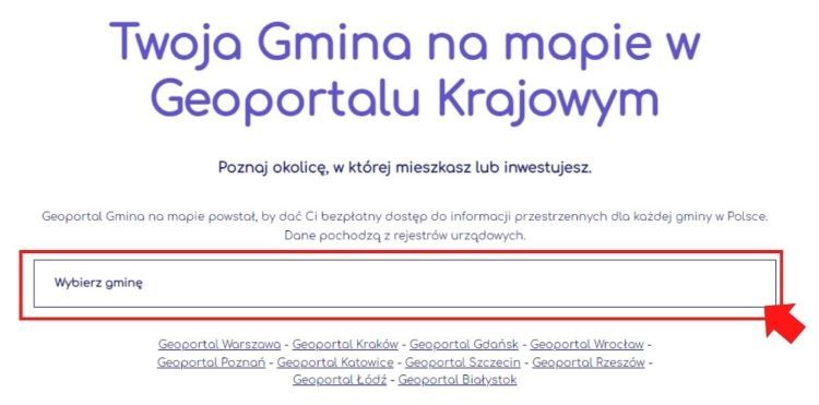 Przejdź na Geoportal swojej gminy, Na Mapie