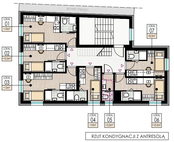 Rzut kondygnacji z antresolą, 100sio.pl
