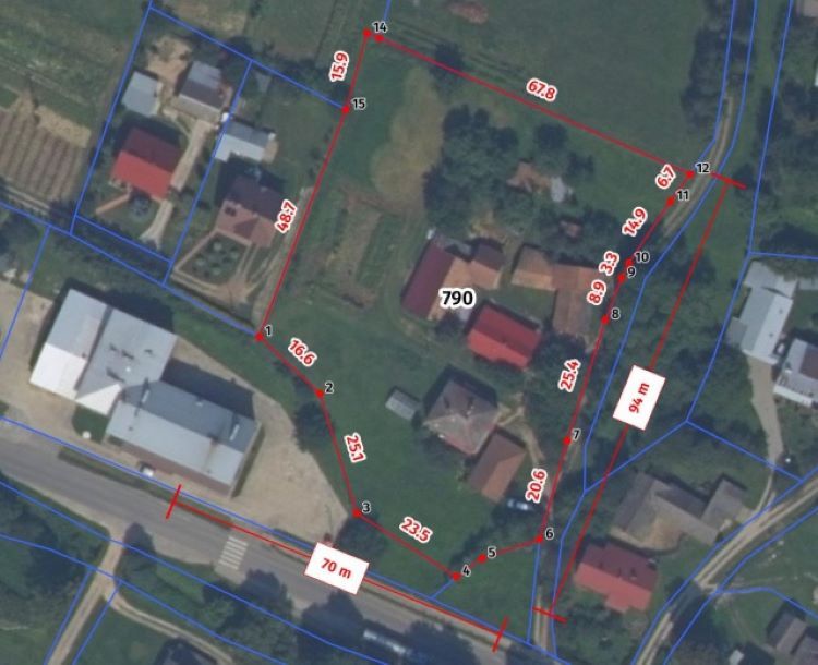 Sprawdź długość odcinków linii granicznej działki