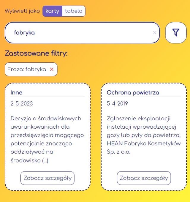 Sprawdź kartę informacyjną fabryki w Geoportalu Na Mapie