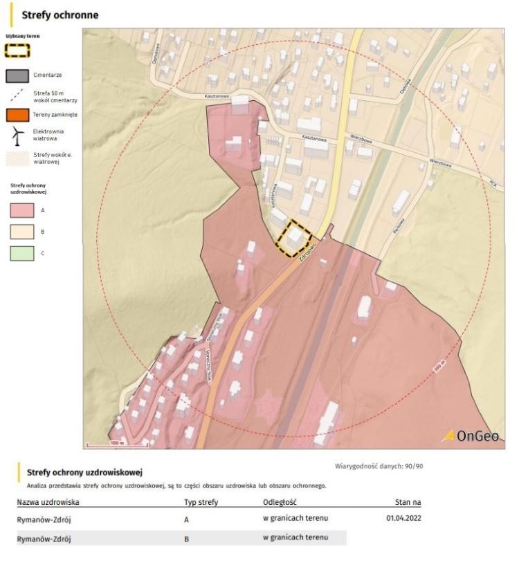 Fragment Raportu o Terenie - Strefy ochrony uzdrowiskowej