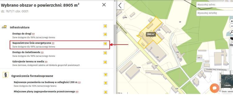 Wybierz napowietrzne linie energetyczne