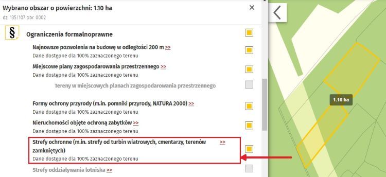 Wybierz strefy ochronne