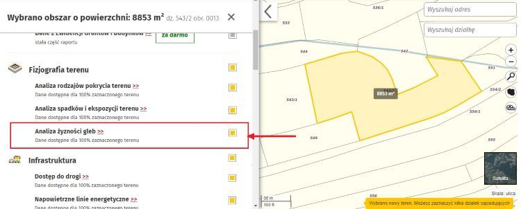 Wybierz z listy Analiza żyzności gleb