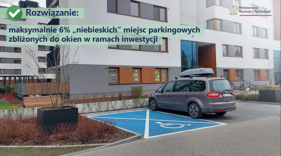 zmniejszenie wymaganych miejsc dla osób niepełnosprawnych