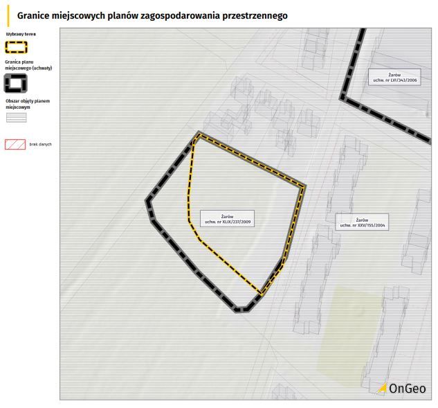 Zasięg Miejscowego Planu Zagospodarowania Przestrzennego.