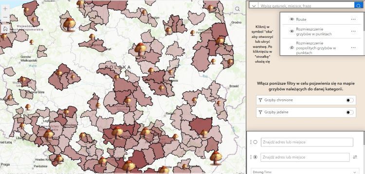 Atlas grzybowy /experience.arcgis.com/