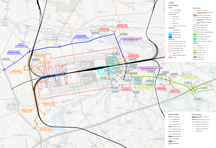 Projekt dróg wokół CPK, źródło: cpk.pl