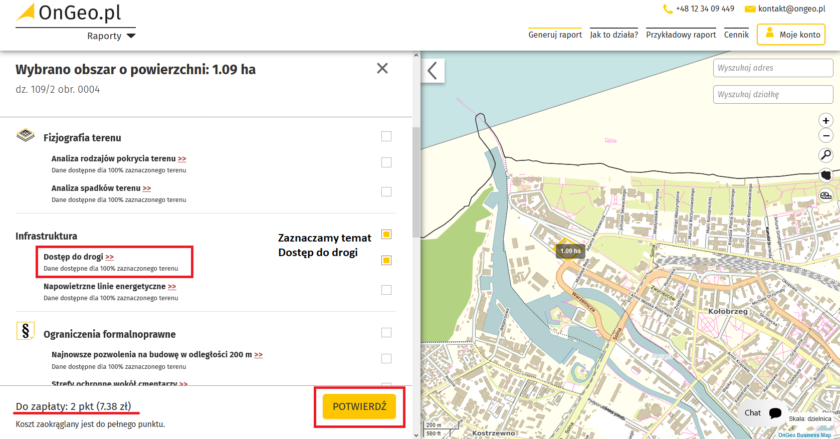 Raport OnGeo - zaznacz temat, który Cię interesuje.