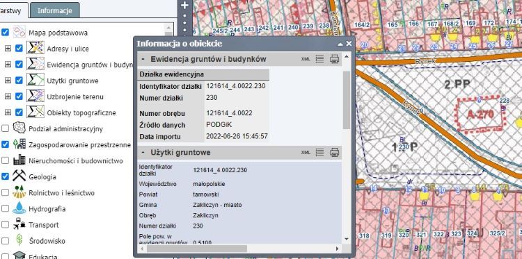E-mapa, portal o działkach 