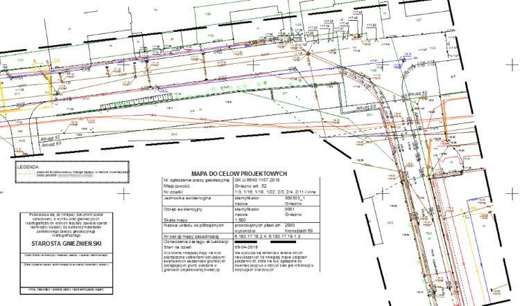 Przykład mapy do celów projektowych /M. Szyda geodetagniezno.pl/