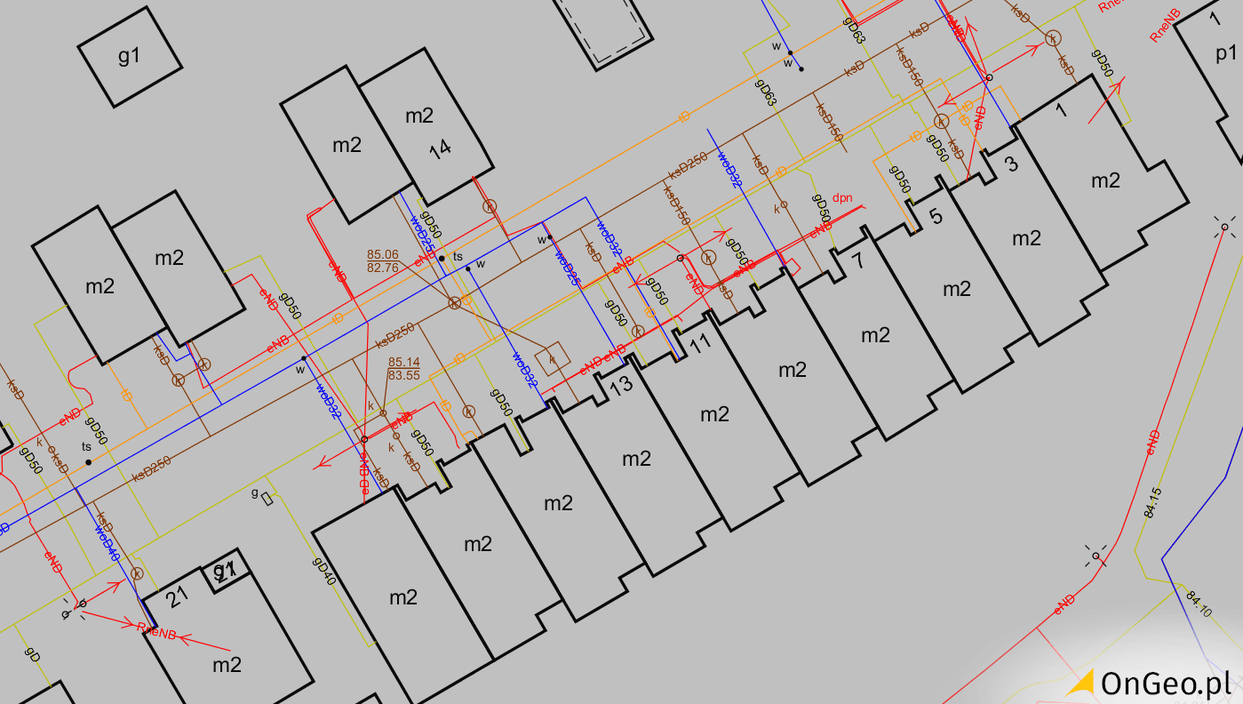 Jak sprawdzić czy działka jest uzbrojona? Fragment powiatowej bazy GESUT
