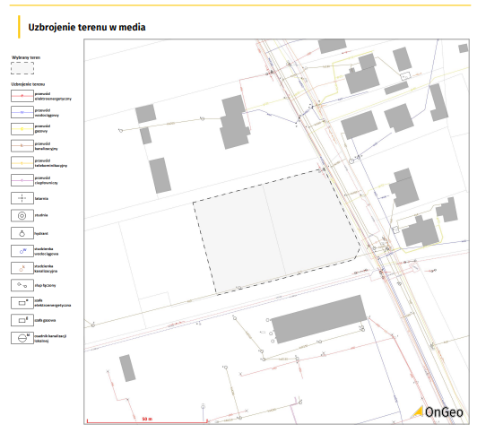 Uzbrojenie terenu w media.