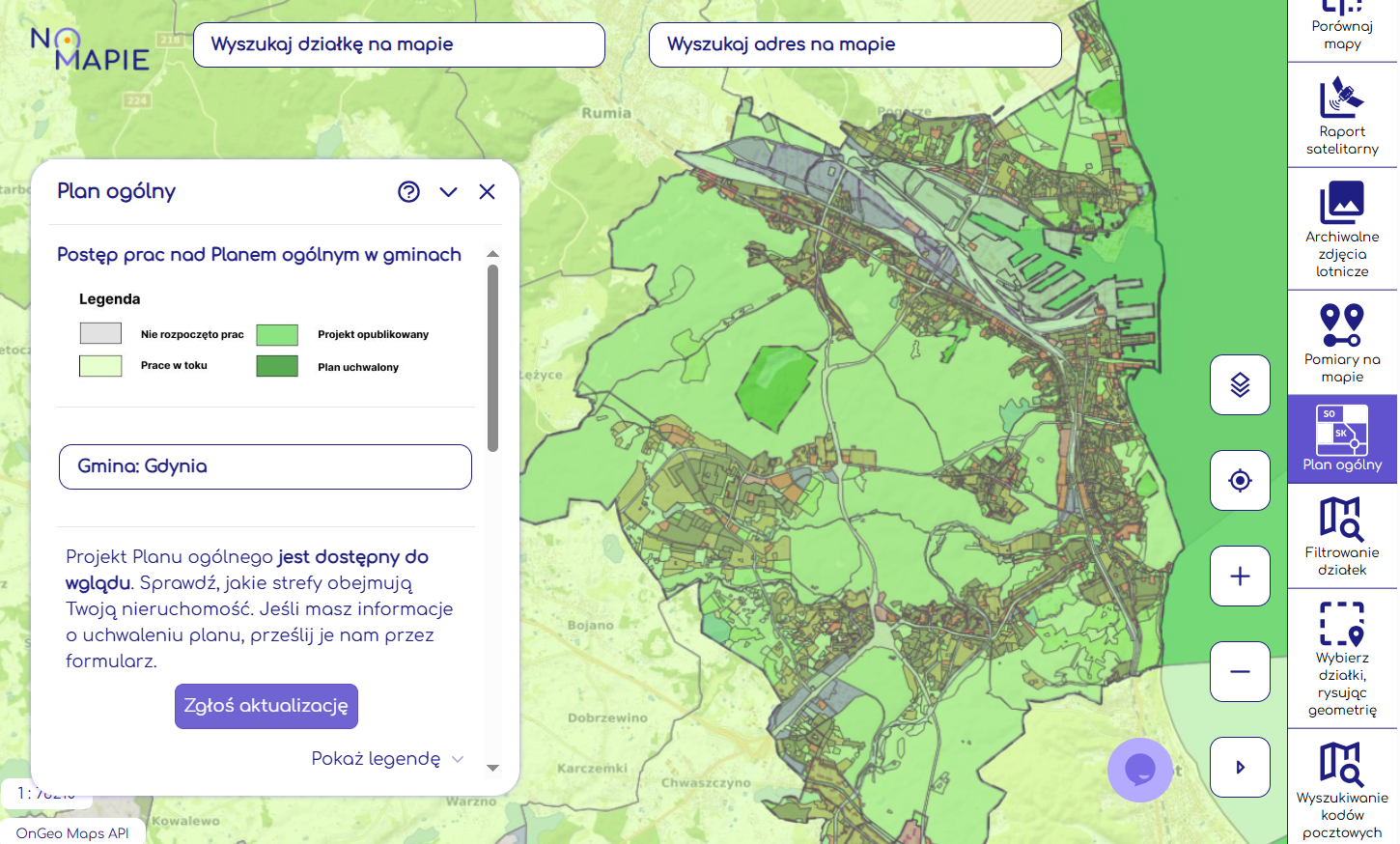 Geoportal Krajowy Na Mapie - Plan ogólny Gdyni 