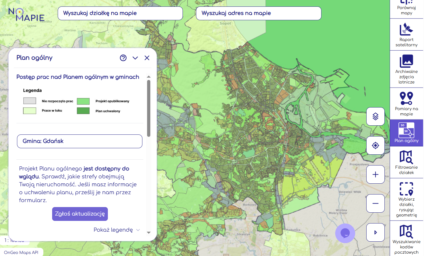 Geoportal Krajowy Na Mapie - Plan ogólny Gdańska