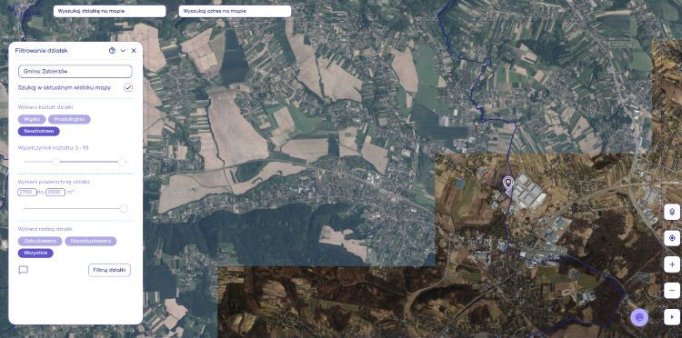 Wyszukaliśmy działkę Friza w Geoportalu Na Mapie 