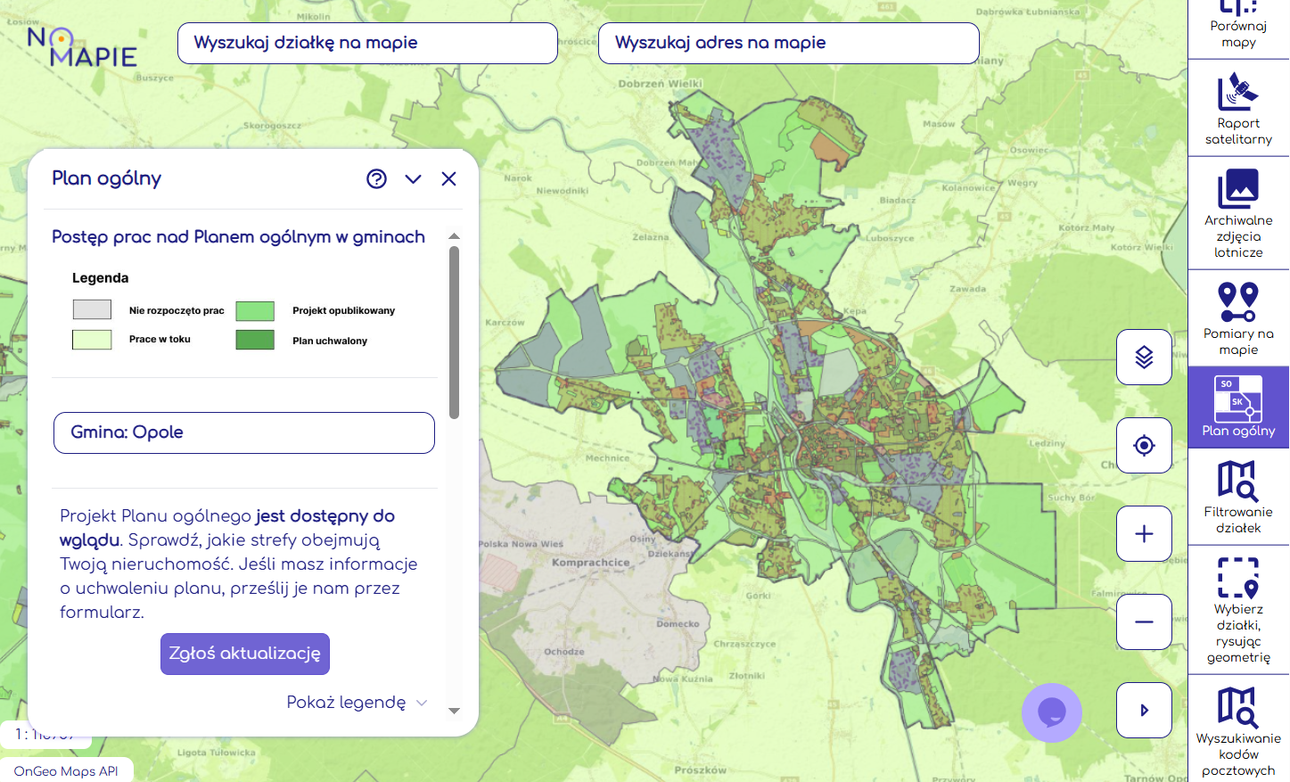 Geoportal Krajowy Na Mapie - Plan ogólny Opola