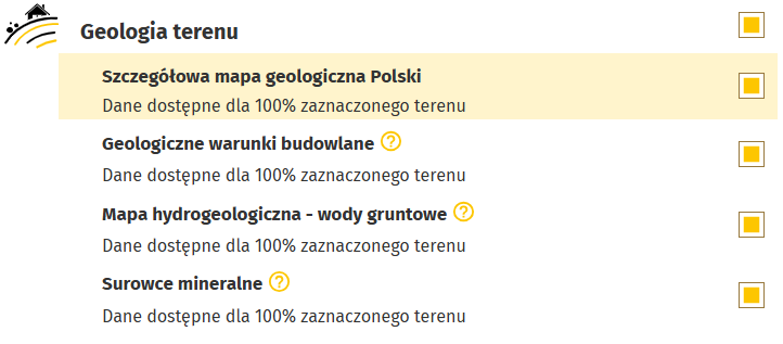 Wybierz Geologia terenu z listy dostępnych tematów - Szczegółowa mapa geologiczna Polski