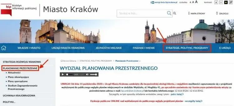 Jak znaleźć odpowiednią zakładkę z MPZP na bip urzędu.