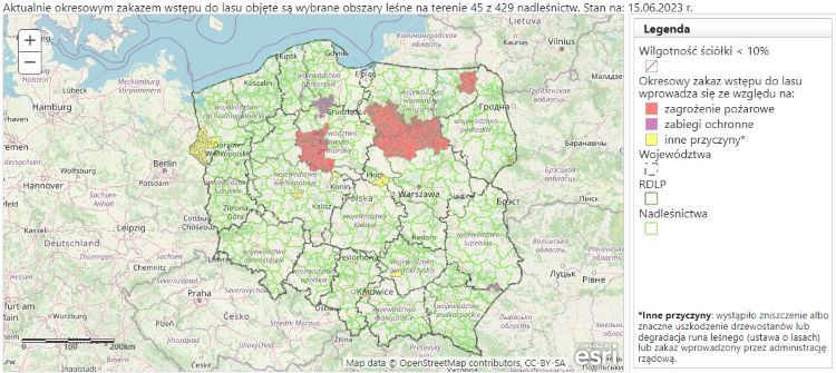Nadleśnictwa z zakazem wstępu do lasów /BDL/