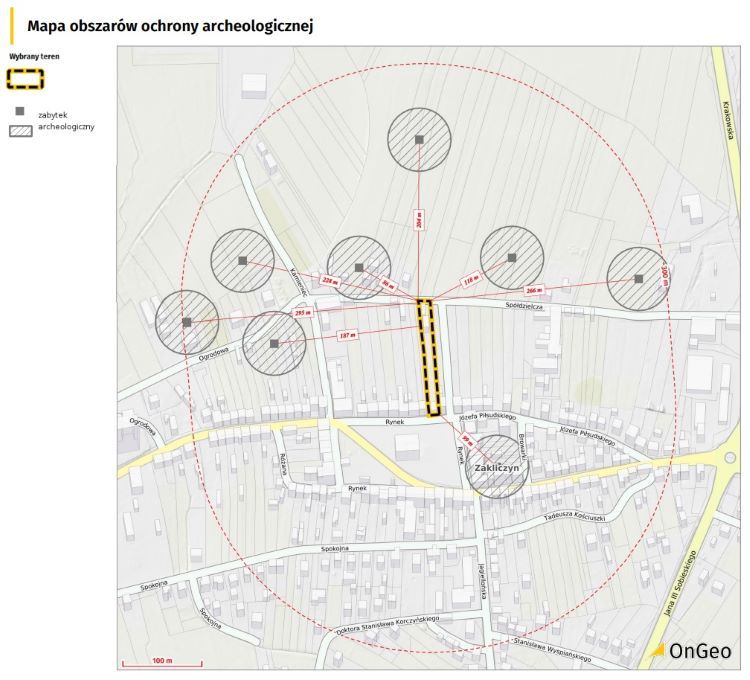 Mapa obszarów ochrony archeologicznej w Raportach o Terenie