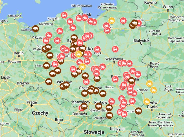 Mapa pretekstu rolników z 20.02.2024,